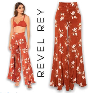 New! Revel Rey Kelly sway wide leg pants palazzo floral 15403